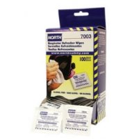 North Respirator Refresher Wipes with Alcohol, 5" x 7" Individually Wrapped Towelettes