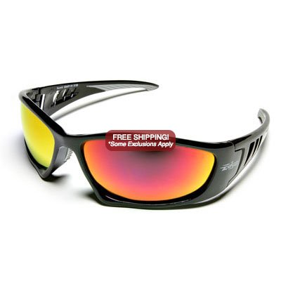 Edge Baretti Safety Glasses - AP Red Mirror Lens - Click Image to Close
