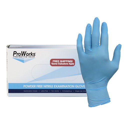 NuTrend Proworks Nitrile Gloves 5mil Blue Powder Free - Small - Click Image to Close