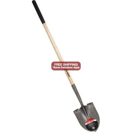 True Temper 163033800 Shovel Round Point Long Handle w/Large Turned Step - Click Image to Close