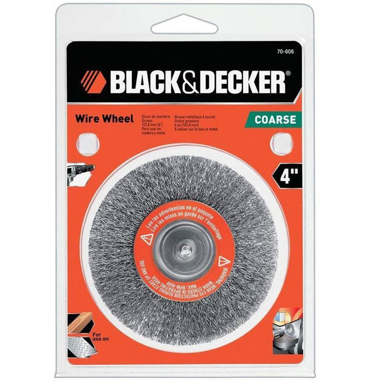 Black & Decker Wire Wheel 4" Coarse - Click Image to Close