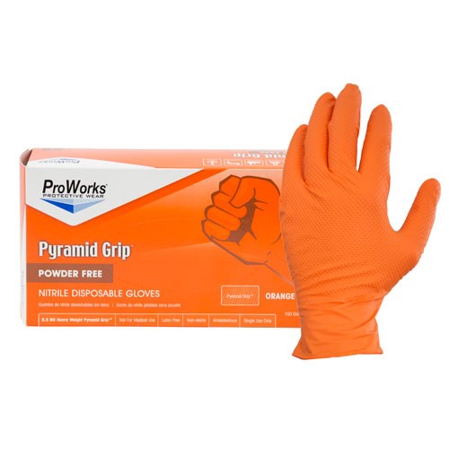 NuTrend Proworks Gloves 6.5mil Orange Powder Free - X-Large